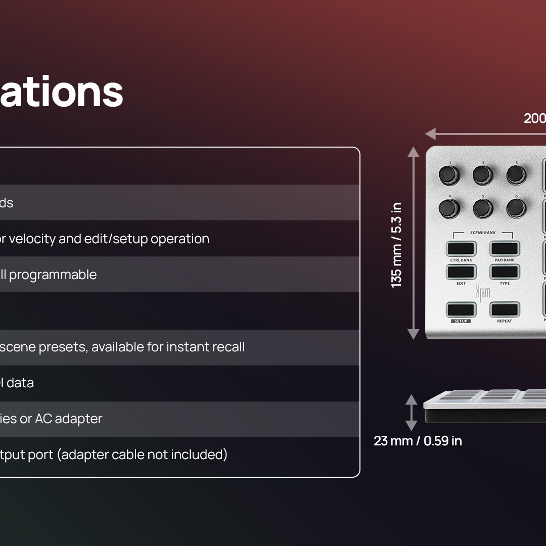 Xjam specifications