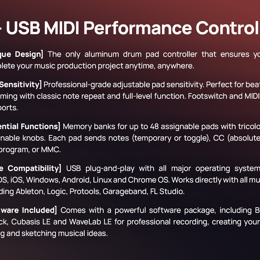 The Xjam is a USB MIDI performance controller