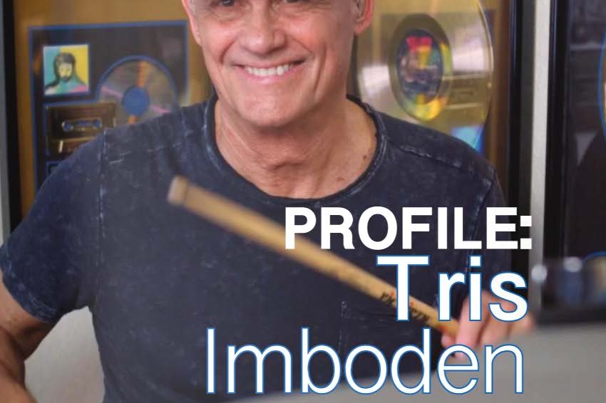 Tris Imboden on the cover of digitalDrummer Magazine.