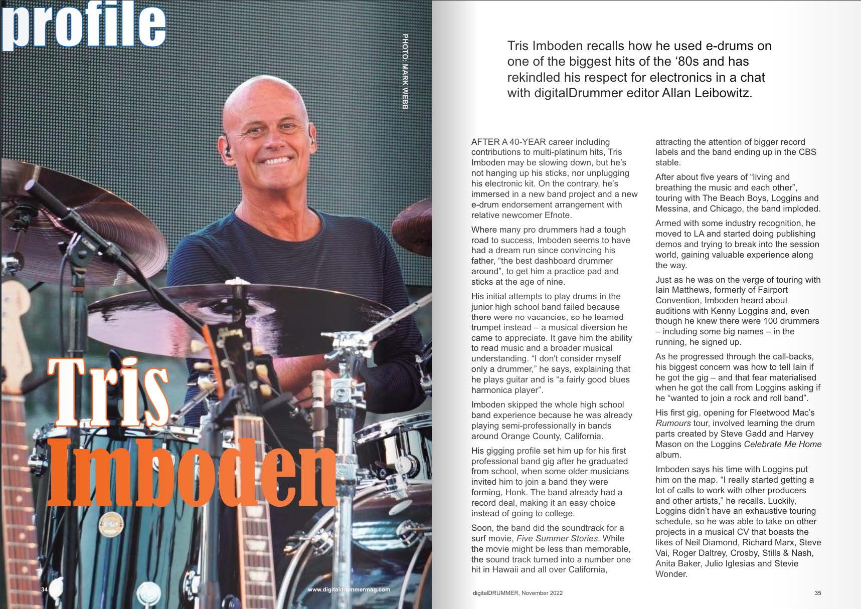 EFNOTE 7 Review by Tris Imboden in digitalDrummer Magazine.