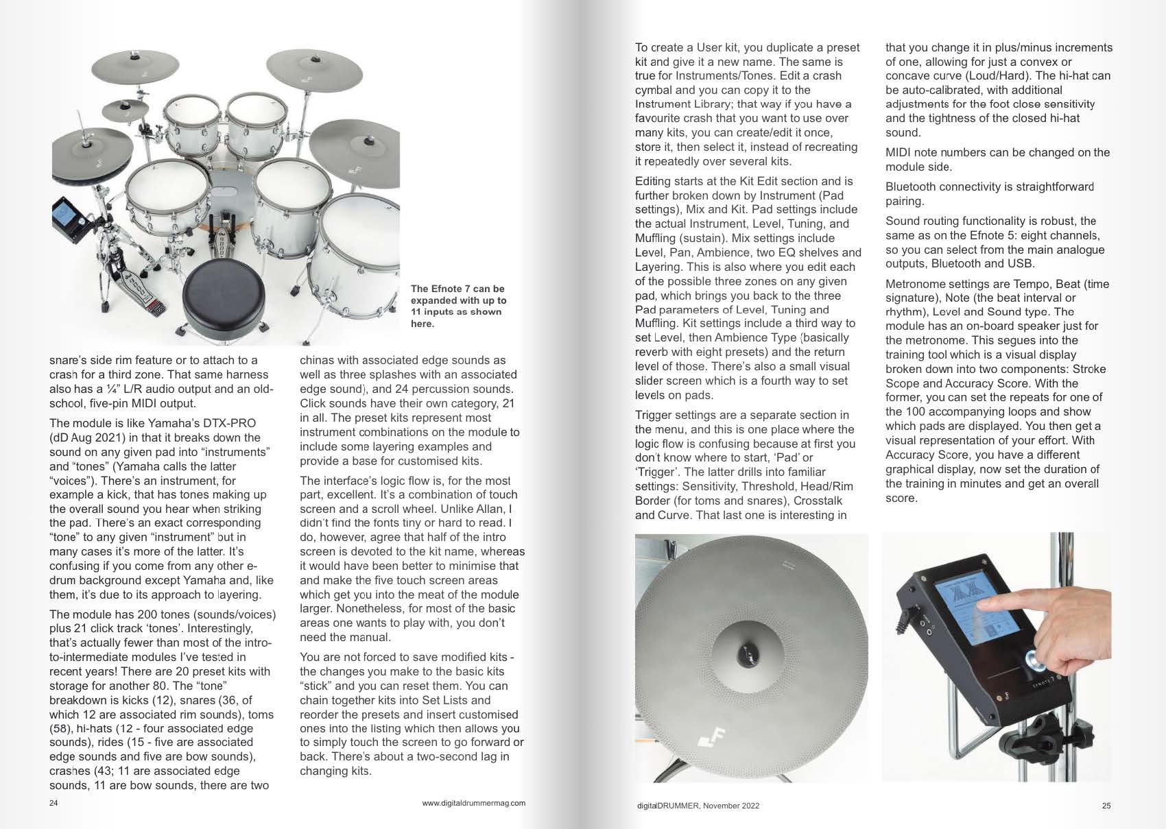 EFNOTE 7 Review by Tris Imboden in digitalDrummer Magazine.